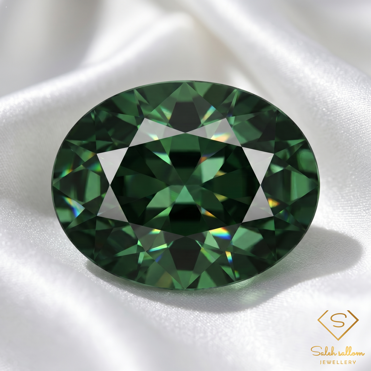 Natural Green Sapphire | 0.46 Carat Oval Mixed Cut | Rich Emerald Green Corundum Gemstone