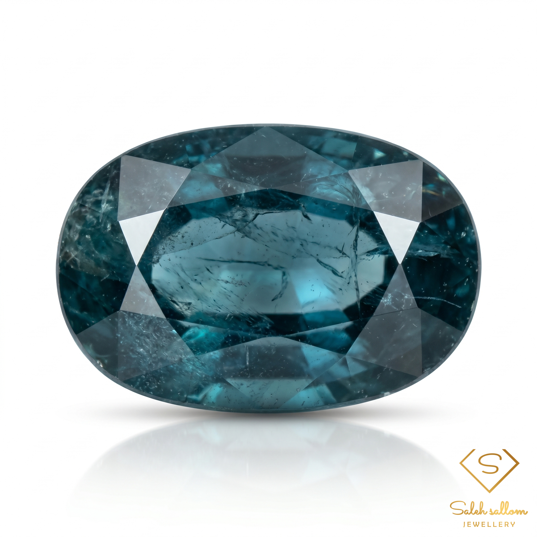 Natural Blue Green Sapphire | 1.08 Carat Oval Mixed Cut | Unique Included Corundum Gemstone