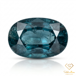 Natural Blue Green Sapphire | 1.08 Carat Oval Mixed Cut | Unique Included Corundum Gemstone