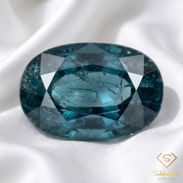 Natural Blue Green Sapphire | 1.08 Carat Oval Mixed Cut | Unique Included Corundum Gemstone