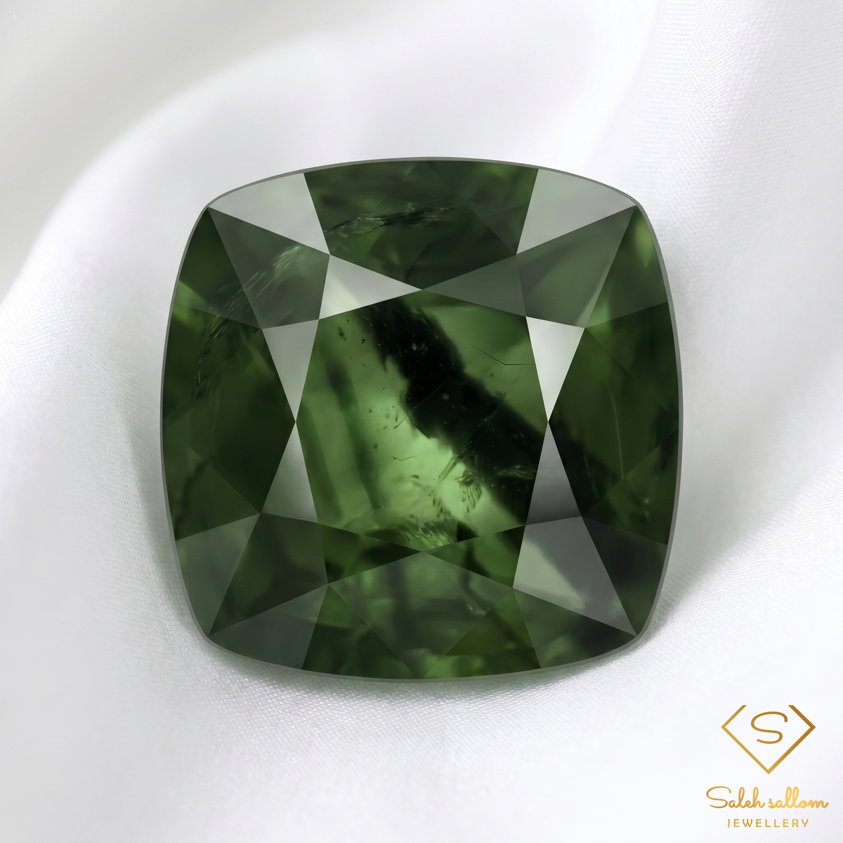 Natural Green Sapphire | 0.59 Carat Cushion Mixed Cut | Fine Corundum Gemstone