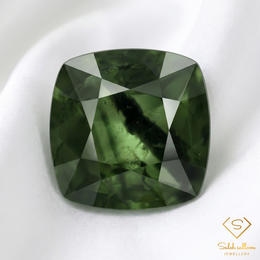 Natural Green Sapphire | 0.59 Carat Cushion Mixed Cut | Fine Corundum Gemstone
