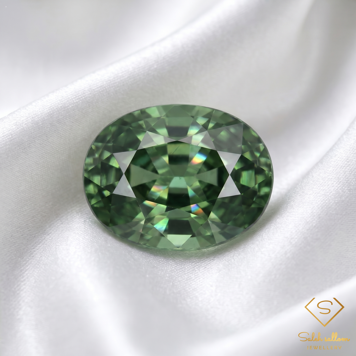 Natural Green Sapphire | 0.51 Carat Oval Mixed Cut | Fine Corundum Gemstone