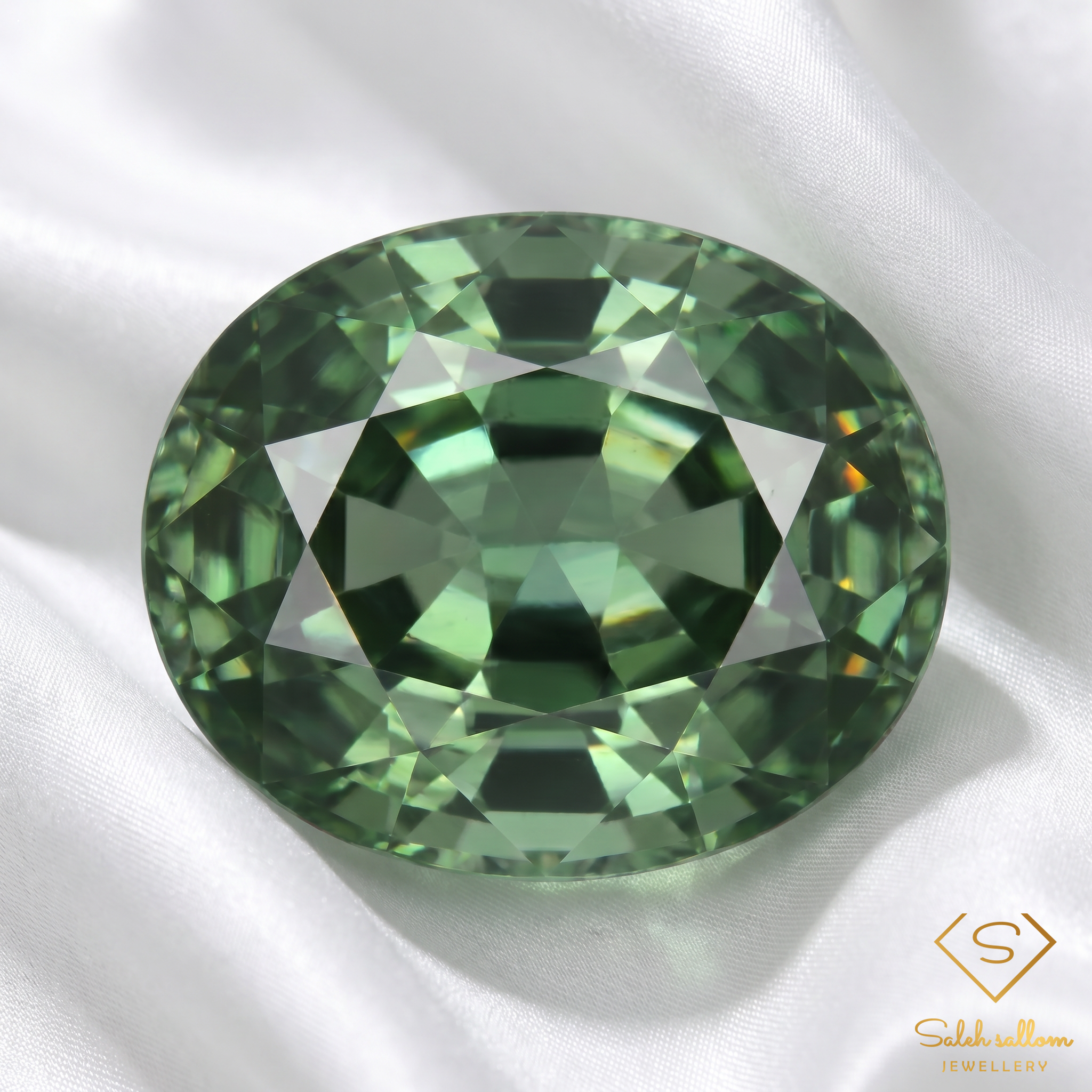 Natural Green Sapphire | 0.41 Carat Oval Mixed Cut | Fine Corundum Gemstone Secondary image