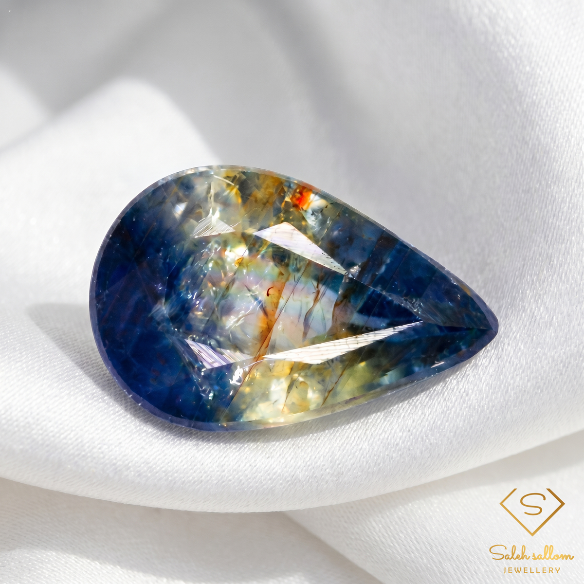 Natural Bi-Color Sapphire | 0.48 Carat Pear Cut | Unique Collector Gemstone