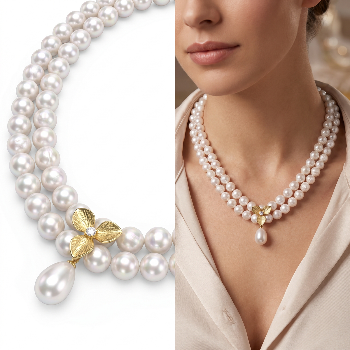 Diamond Luxury Fine Jewelry | 74.03 g Gross Weight | 0.15 CT Diamonds | 18K Fine Gold | IGI | Saleh Sallom