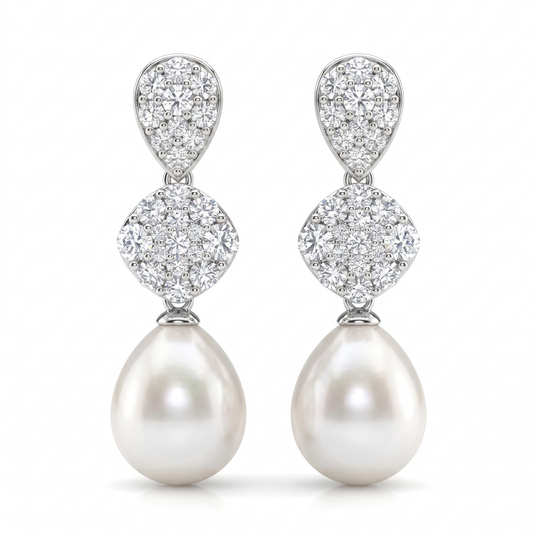 Pearl & Diamond Fine Jewelry | 4.07 g Gross Weight | 0.38 CT Diamonds | Fine Gold | S aleh Sallom