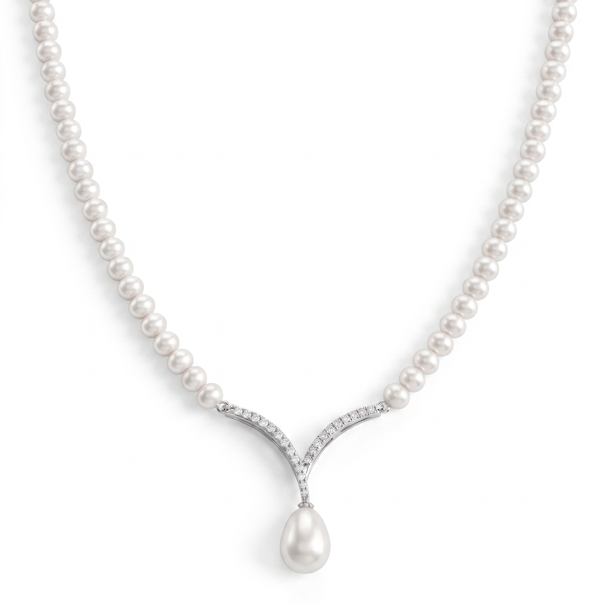 Natural Pearl & Diamond Luxury Necklace | 0.35 CT Natural Diamonds | 18K Fine Gold | 18.73 g Gross Weight | Saleh Sallom Secondary image