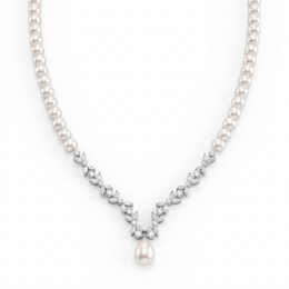 Natural Pearl & Diamond Luxury Necklace | 2.29 CT Natural Diamonds | 18K Fine Gold | 26.95 g Gross Weight | Saleh Sallom