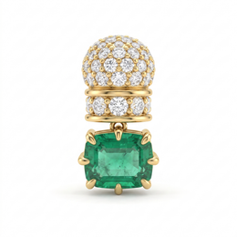 Natural Emerald & Diamond Drop Earrings | 18K Yellow Gold | 0.36 CT Natural Diamonds