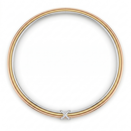 Natural Diamond Three-Tone Omega Necklace in 18K Gold | 0.15 CT Natural Diamonds