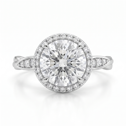 Natural Diamond Halo Engagement Ring in 18K White Gold | 2.83 CT Centre Diamond | 0.45 CT Natural Diamonds