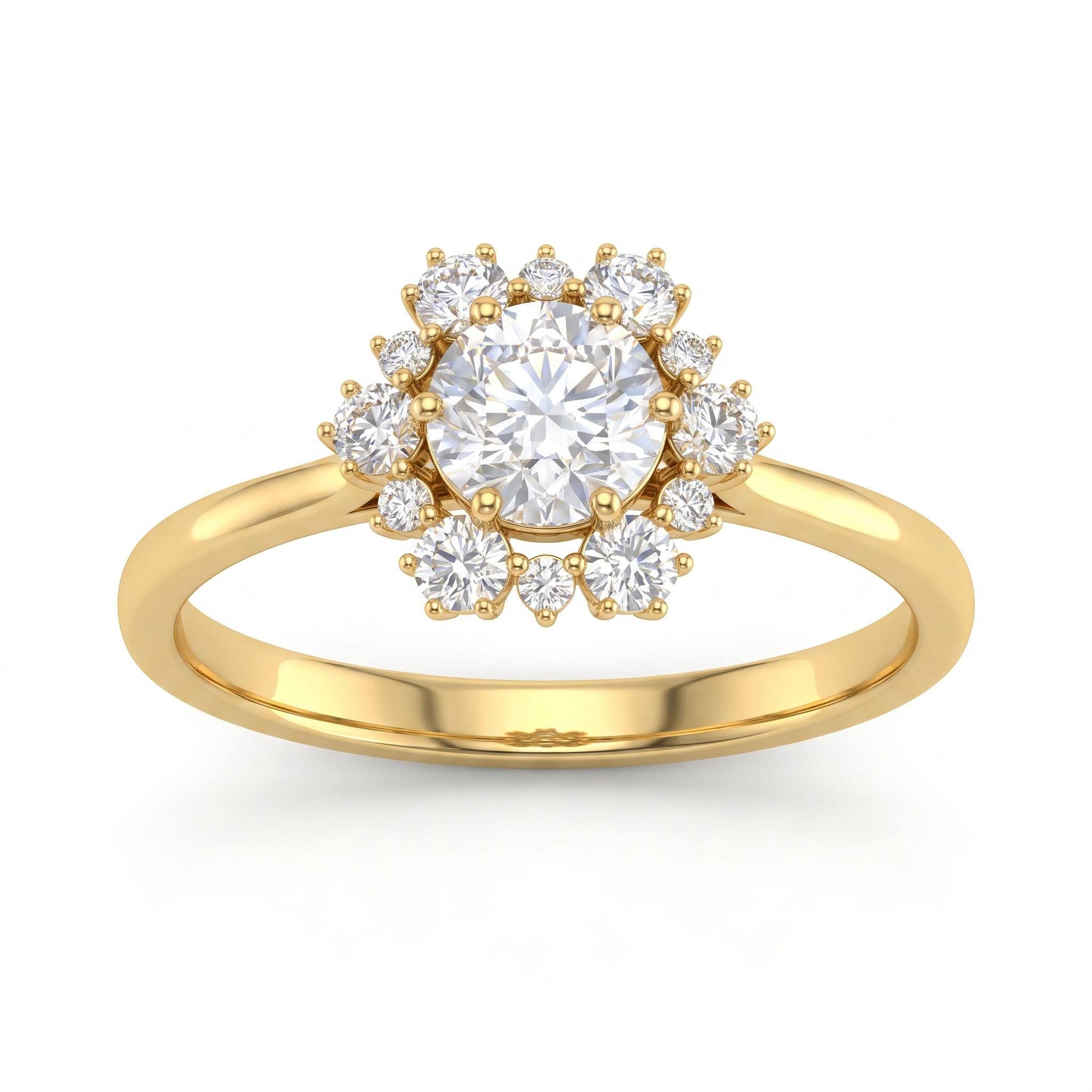 Natural Diamond Halo Ring in 18K Yellow Gold | 0.97 CT Natural Diamonds Secondary image
