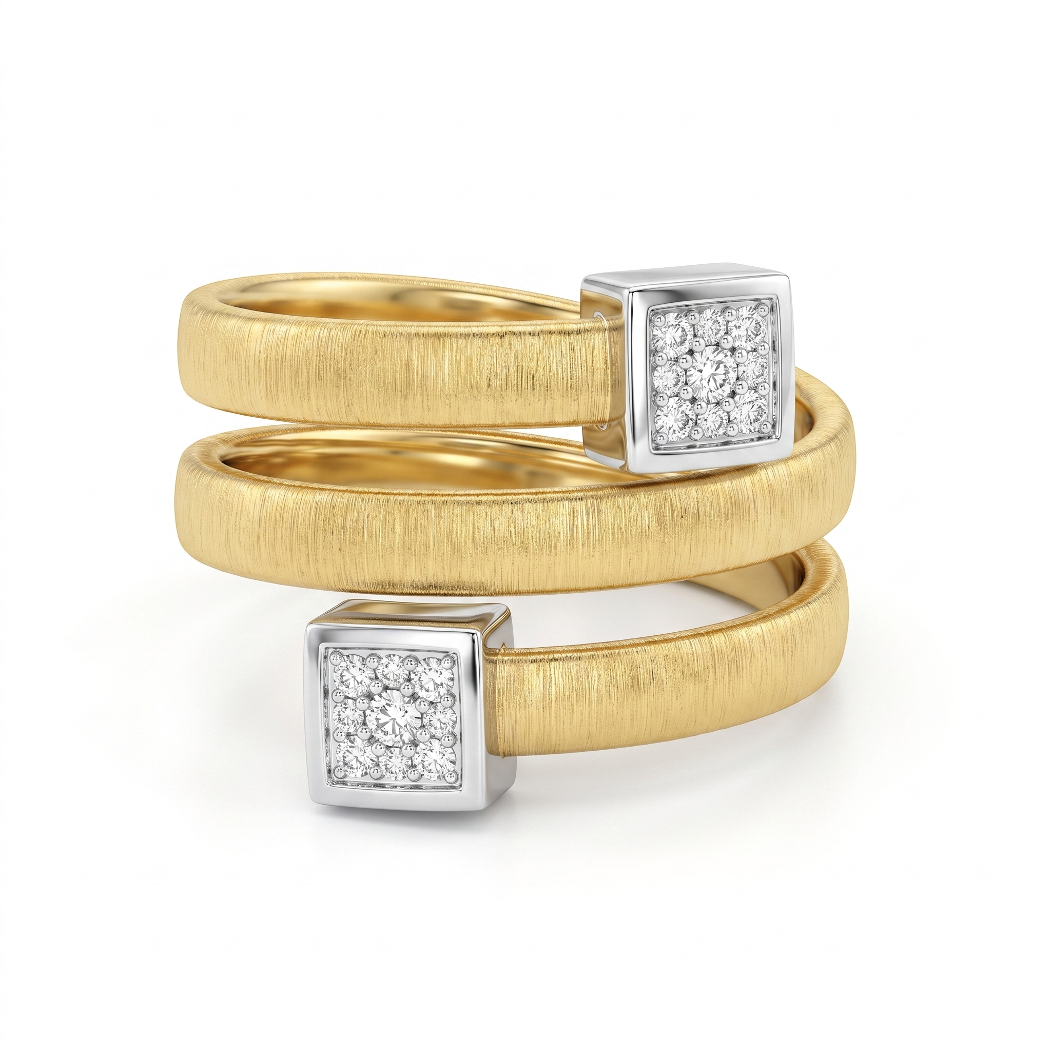Natural Diamond Open Wrap Ring in 18K Yellow Gold | 0.225 CT Natural Diamonds Secondary image