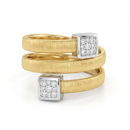 Natural Diamond Open Wrap Ring in 18K Yellow Gold | 0.225 CT Natural Diamonds