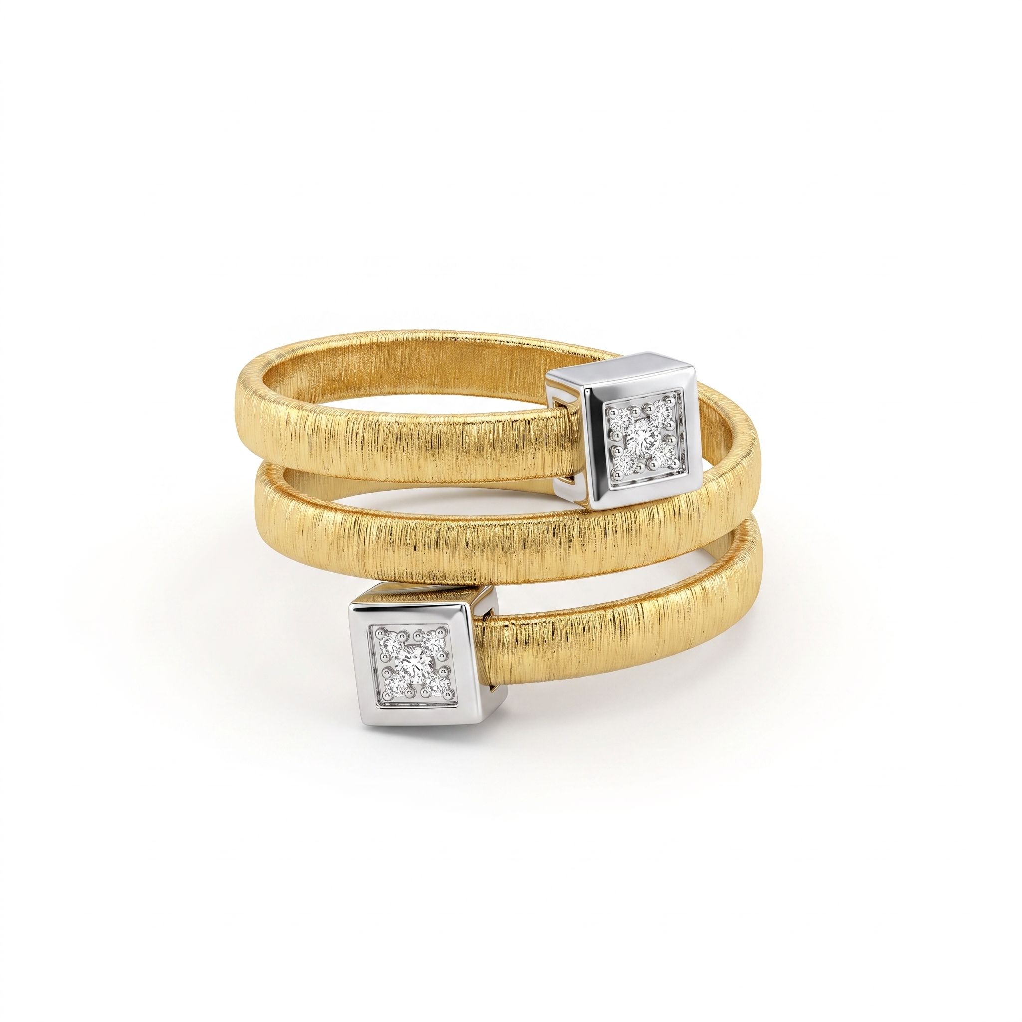 Natural Diamond Open Wrap Ring in 18K Yellow Gold | 0.225 CT Natural Diamonds Main image