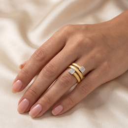 Natural Diamond Open Wrap Ring in 18K Yellow Gold | 0.225 CT Natural Diamonds