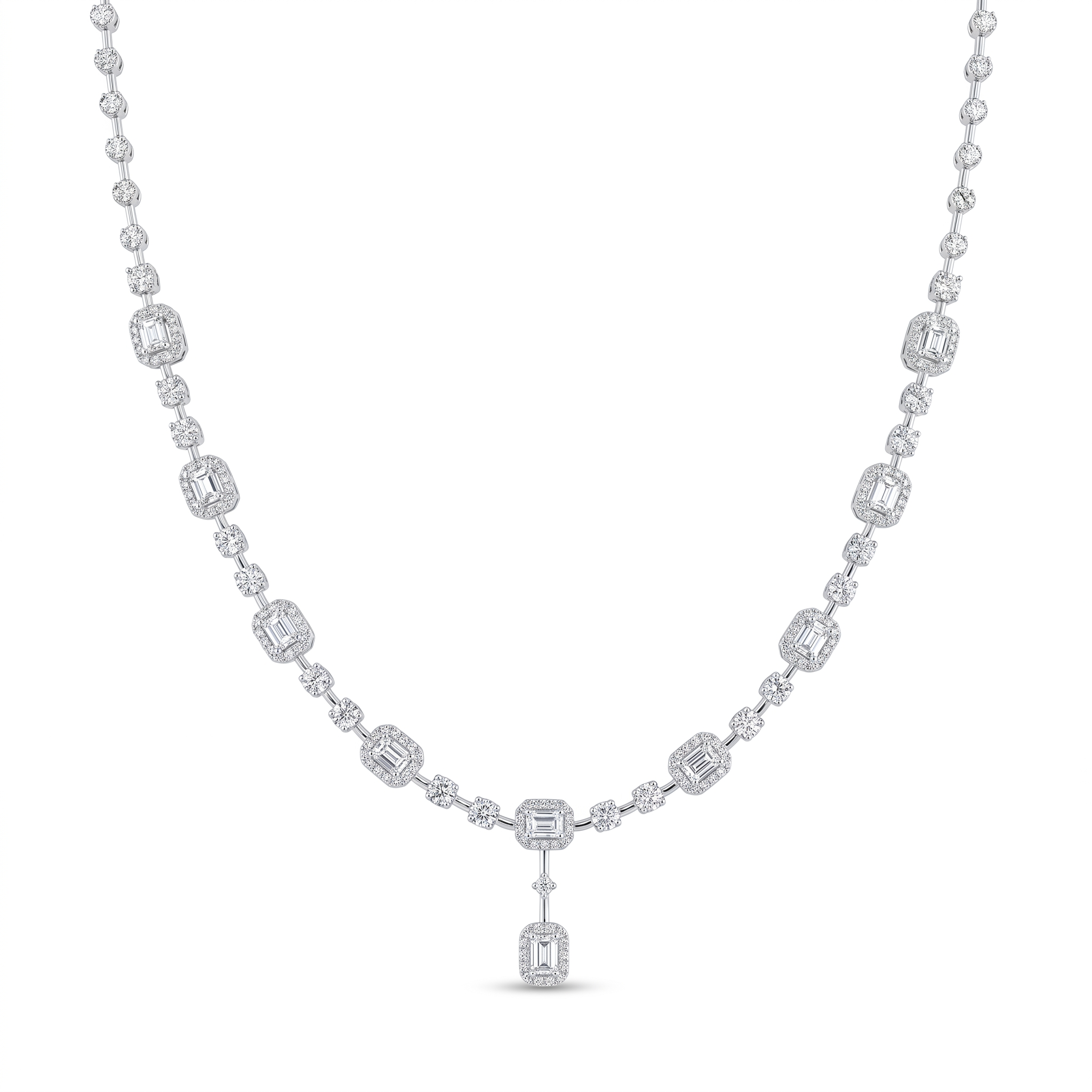IGI Certified Lab Grown Diamond Necklace | 1.52 CT Lab Grown Diamonds | 18K White Gold Main image