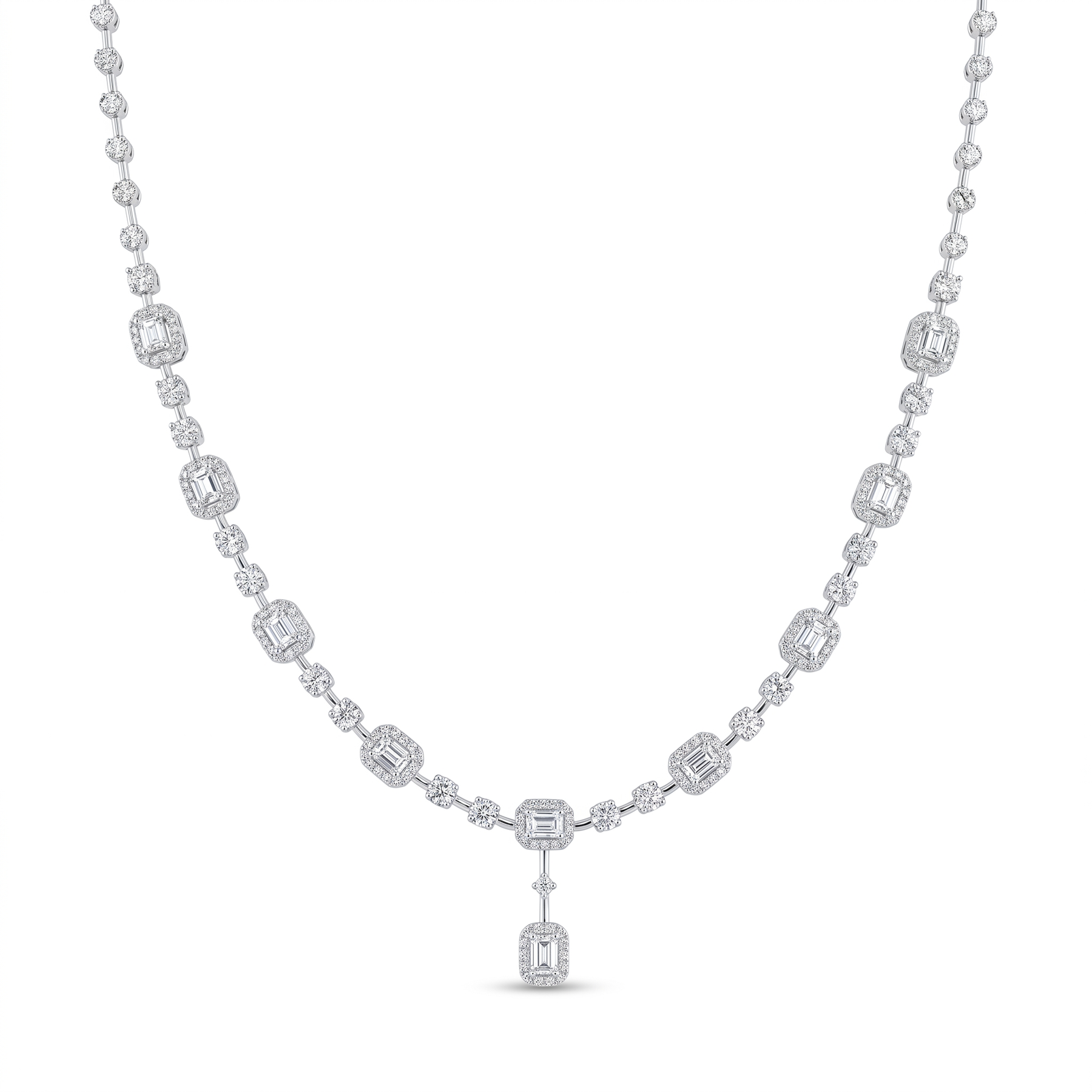 IGI Certified Lab Grown Diamond Necklace | 1.52 CT Lab Grown Diamonds | 18K White Gold