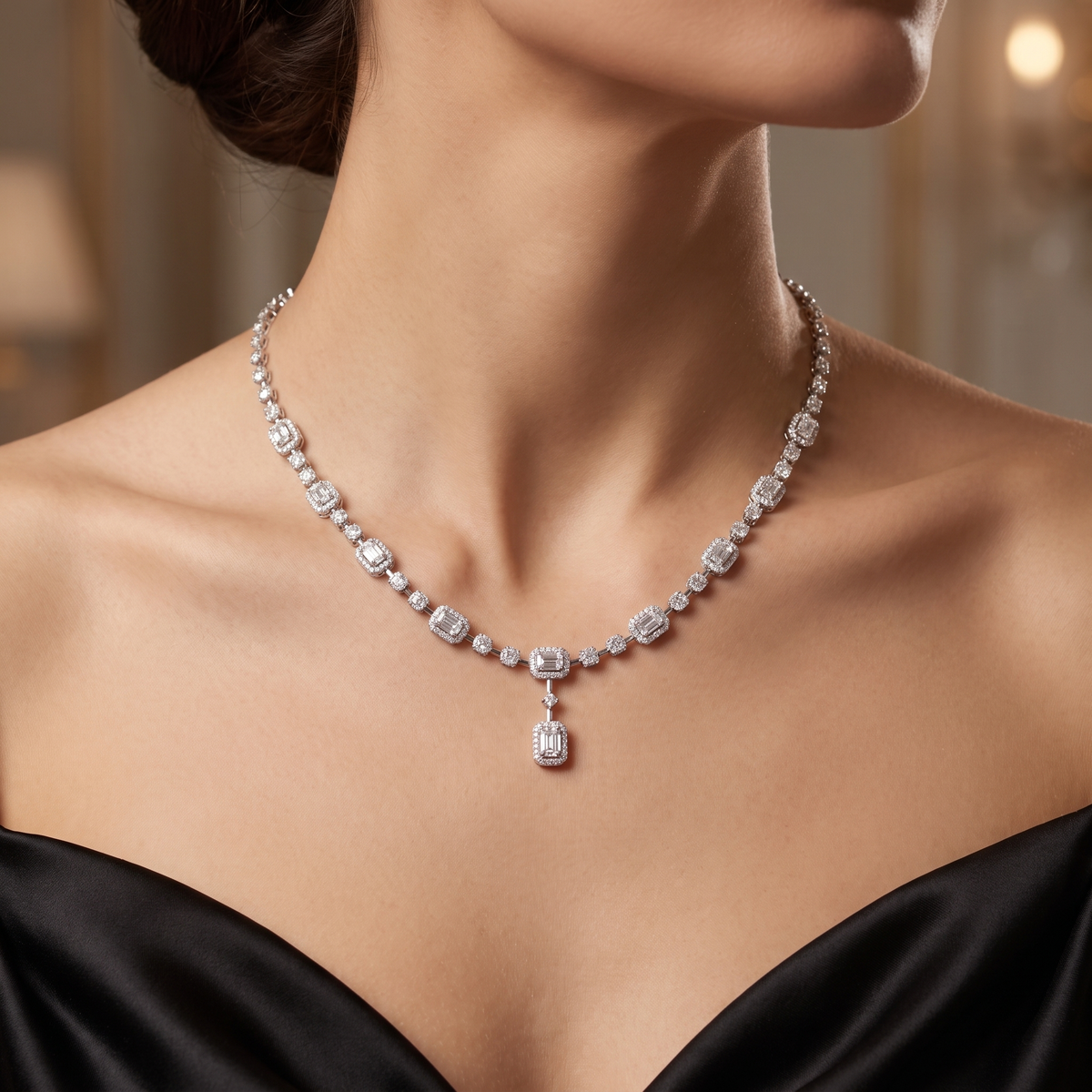 IGI Certified Lab Grown Diamond Necklace | 1.52 CT Lab Grown Diamonds | 18K White Gold