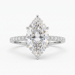 Lab Grown Marquise Diamond Solitaire Ring | 5.17 CT Lab Diamond | 18K White Gold