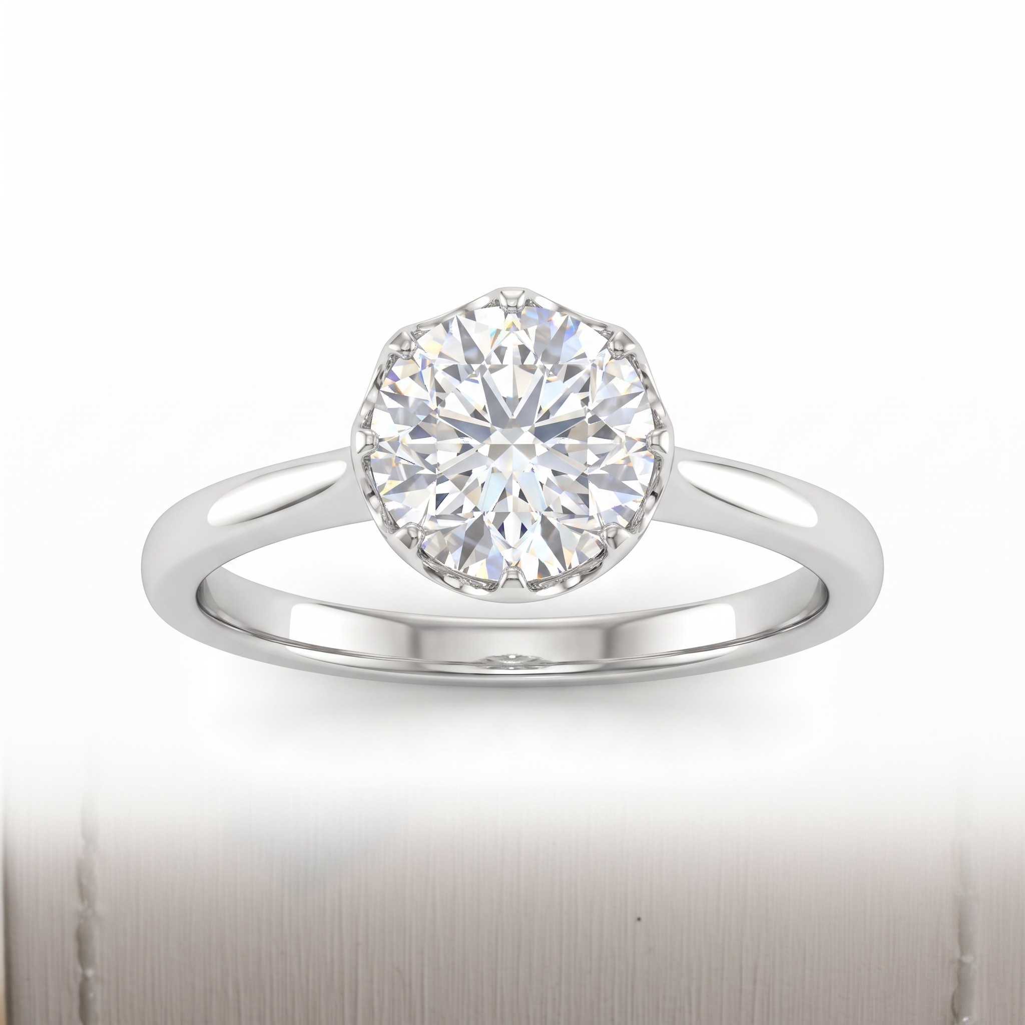 Lab Grown Round Diamond Solitaire Ring | 2.21 CT Lab Diamond | 18K White Gold Main image