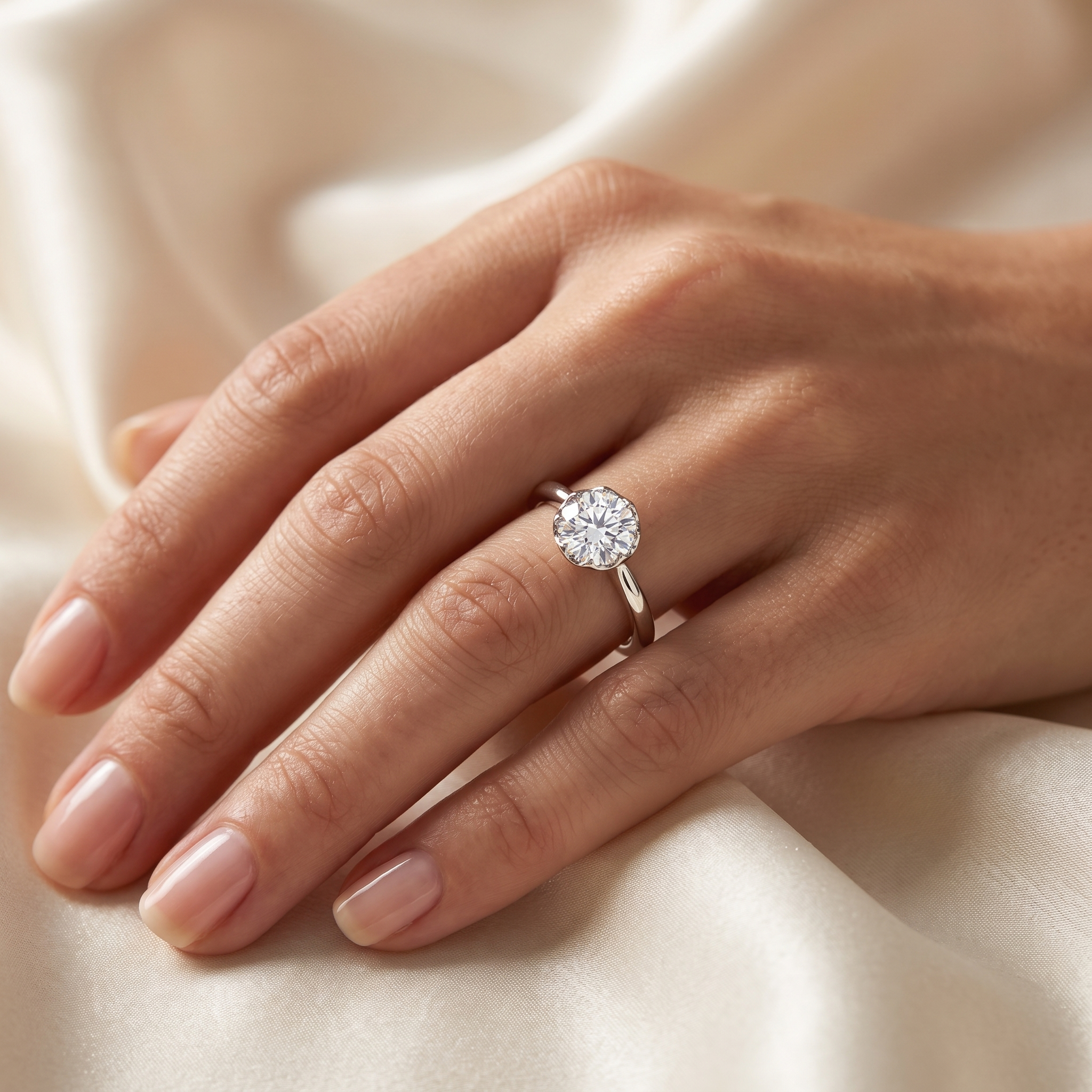 Lab Grown Round Diamond Solitaire Ring | 2.21 CT Lab Diamond | 18K White Gold Secondary image