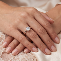 Lab Grown Round Diamond Solitaire Ring | 2.21 CT Lab Diamond | 18K White Gold