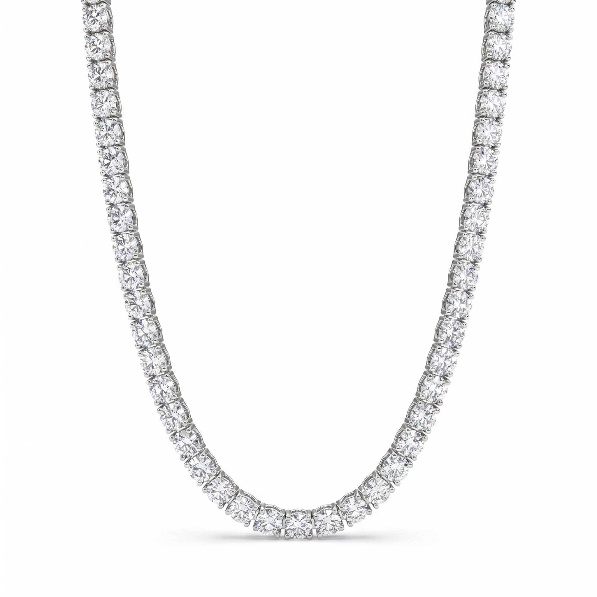 Lab Grown Diamond Tennis Necklace | 5.38 CT Lab Grown Diamonds | 18K White Gold | Luxury Diamond Necklace Main image