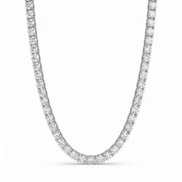 Natural Diamond Tennis Necklace | 5.38 CT Natural Diamonds | 18K White Gold | Luxury Diamond Necklace