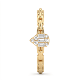 Natural Diamond Chain Link Ring | 0.11 CT Natural Diamonds | 18K Yellow Gold | Saleh Sallom Jewelry