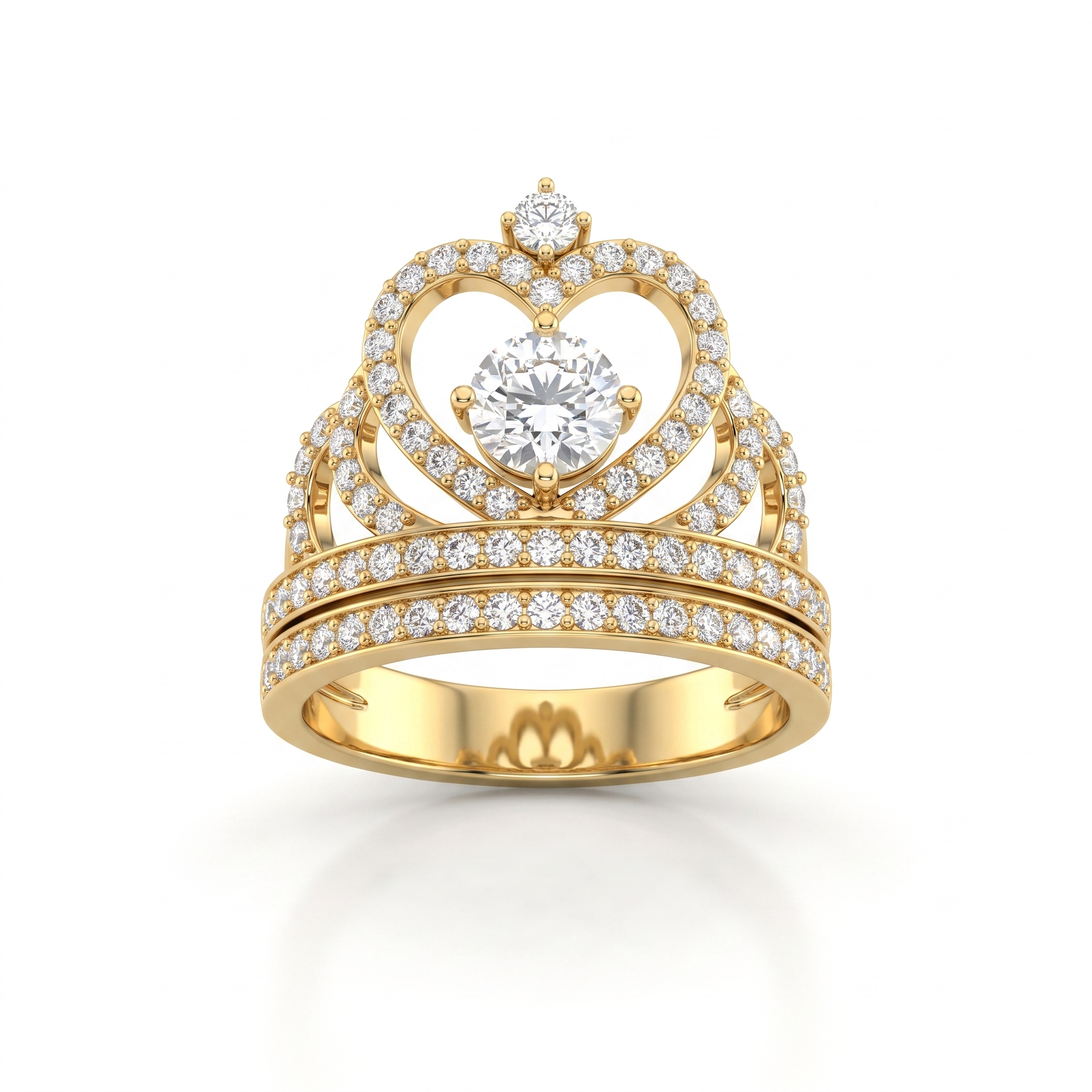 Lab-Grown Diamond Bridal Ring Set | 0.90 CT Lab-Grown Diamonds | 18K Yellow Gold | Saleh Sallom Jewelry Secondary image