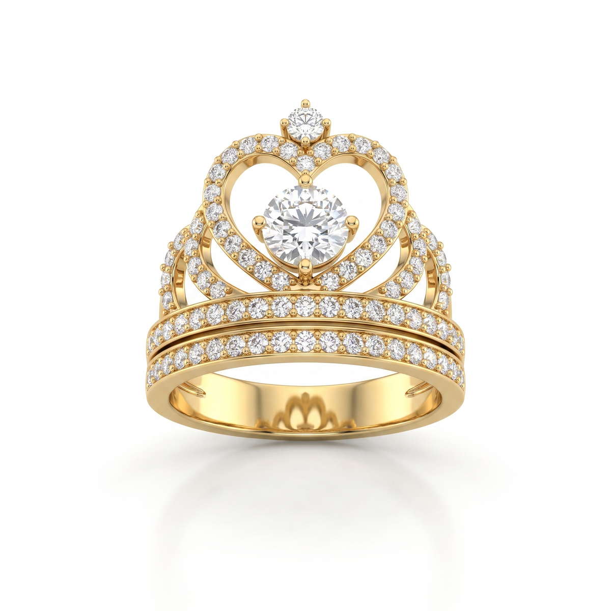 Lab-Grown Diamond Bridal Ring Set | 0.90 CT Lab-Grown Diamonds | 18K Yellow Gold | Saleh Sallom Jewelry