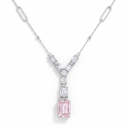 Natural Morganite & Diamond Pendant Necklace | 2.02 CT Natural Diamonds | 18K White Gold | Saleh Sallom Jewelry