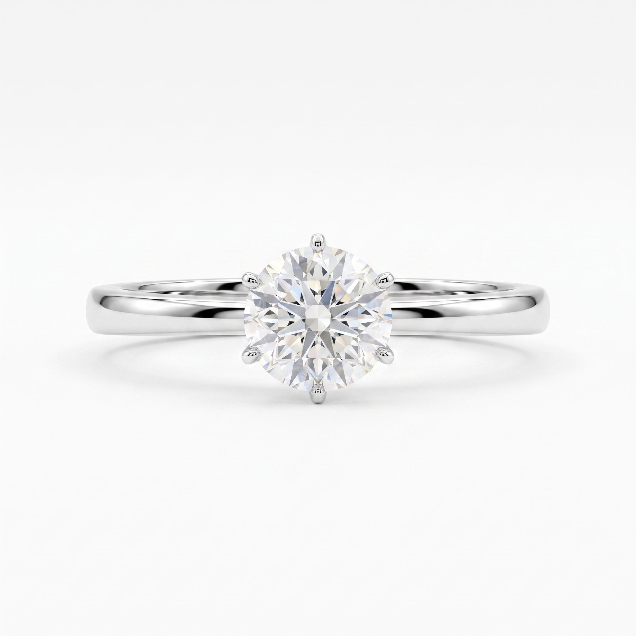 Lab-Grown Diamond Solitaire Ring | 0.61 CT Laboratory-Grown Diamond | 18K White Gold | Saleh Sallom Jewelry Main image