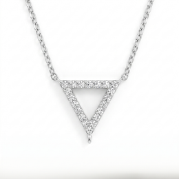 Natural Diamond Triangle Pendant Necklace | 0.675 CT Natural Diamonds | 18K White Gold | Saleh Sallom Jewelry