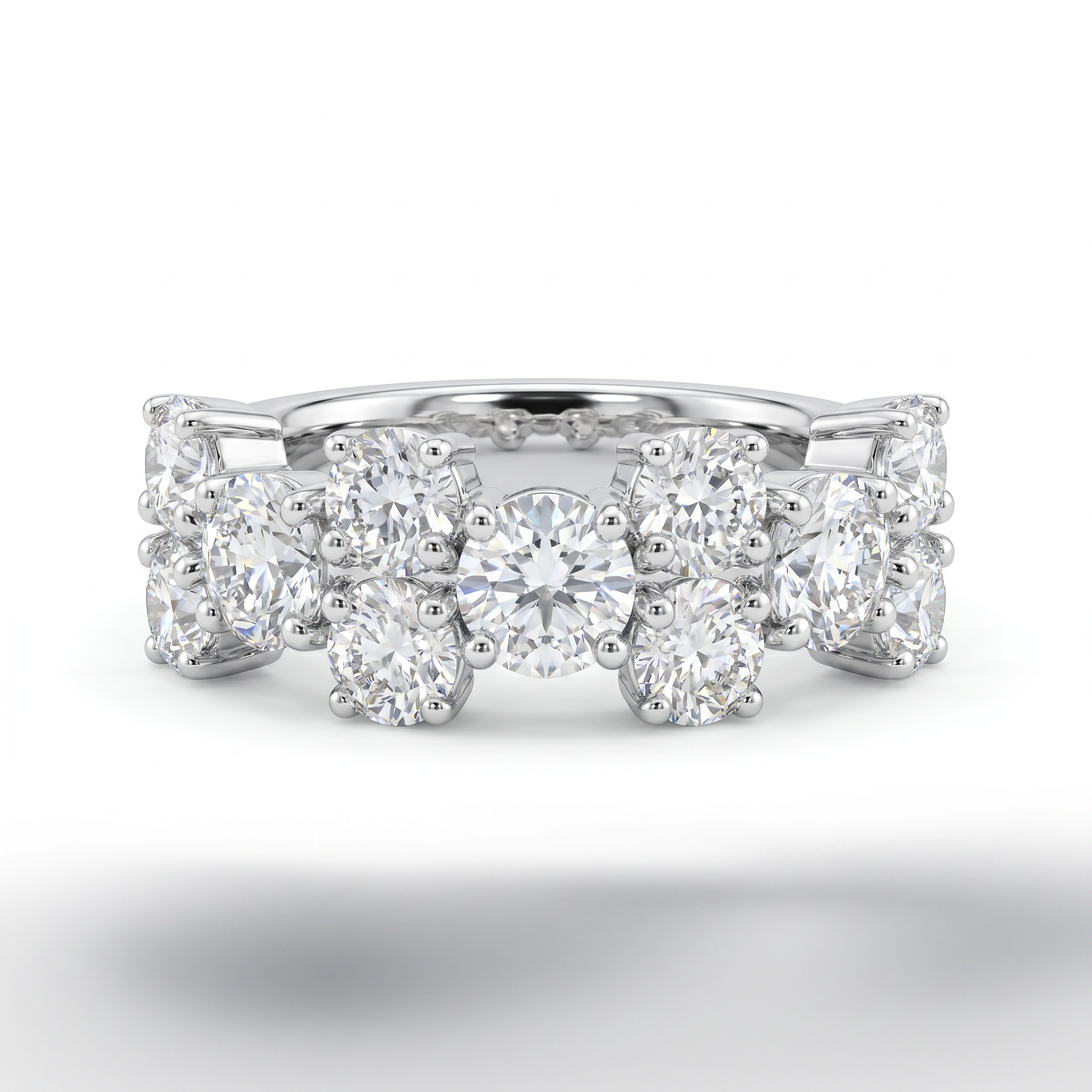 Natural Diamond Statement Ring | 2.14 CT Natural Diamonds | 18K White Gold | Saleh Sallom Jewelry Main image