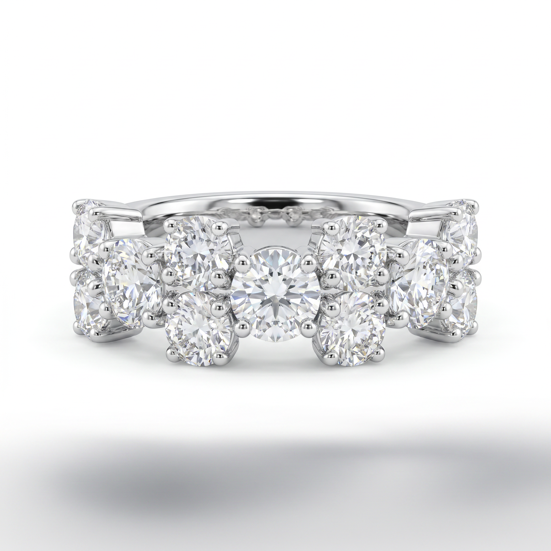 Natural Diamond Statement Ring | 2.14 CT Natural Diamonds | 18K White Gold | Saleh Sallom Jewelry