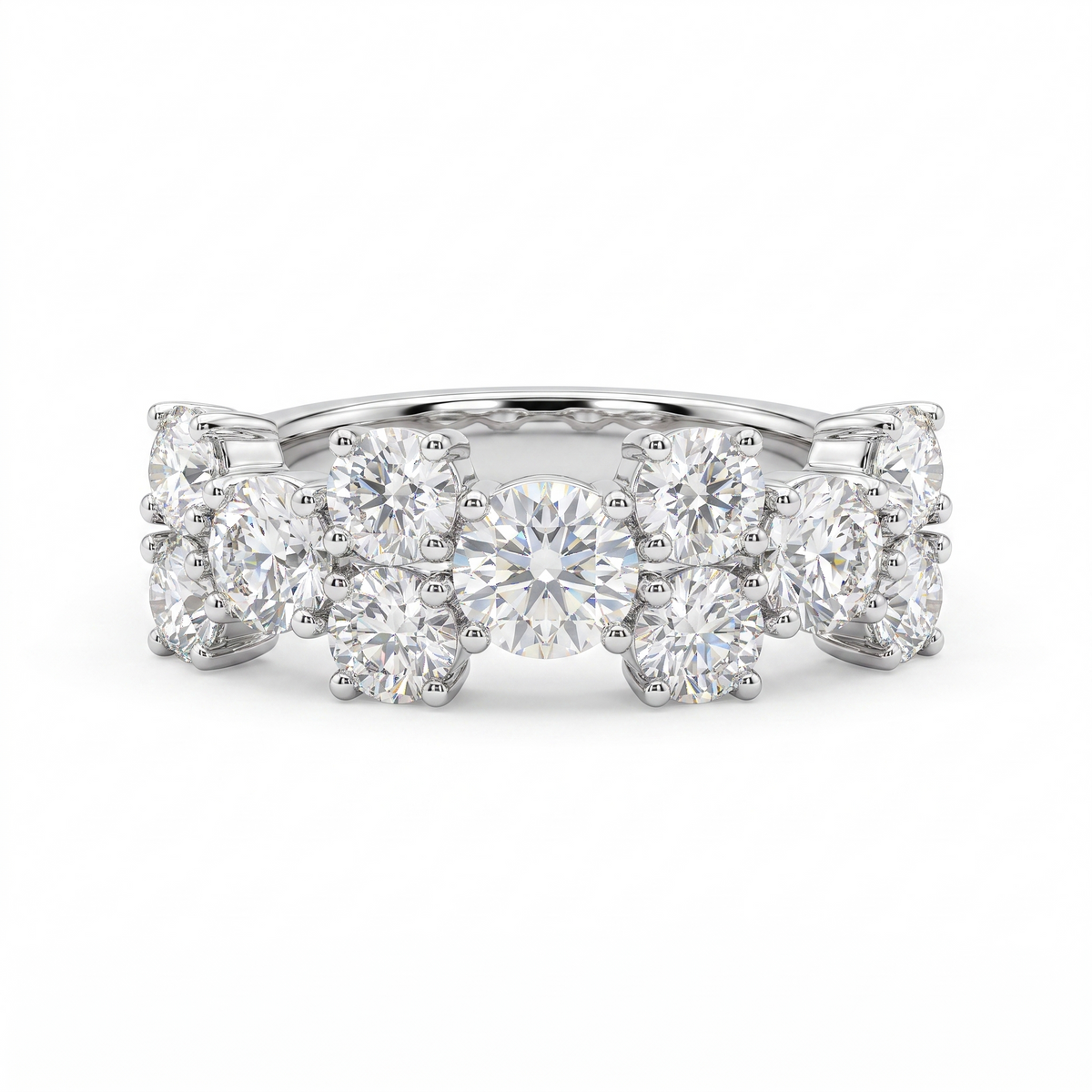 Natural Diamond Statement Ring | 2.14 CT Natural Diamonds | 18K White Gold | Saleh Sallom Jewelry