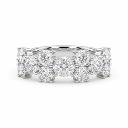 Natural Diamond Statement Ring | 2.14 CT Natural Diamonds | 18K White Gold | Saleh Sallom Jewelry