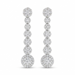 Natural Diamond Drop Earrings | 0.35 CT Natural Diamonds | 18K White Gold | IGI Certified | Saleh Sallom Jewelry