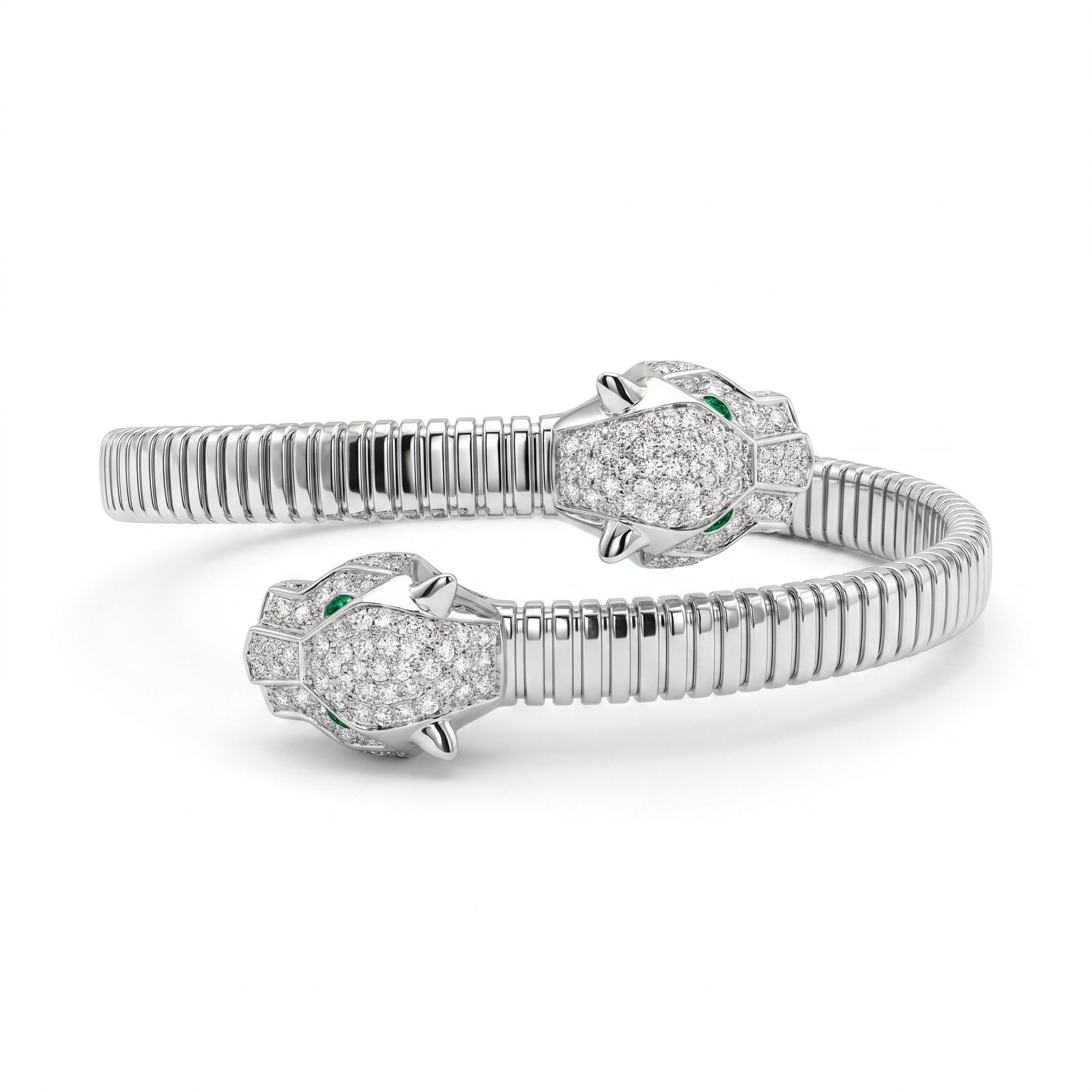Natural Diamond Panther Wrap Bracelet | 0.80 CT Natural Diamonds | 18K White Gold | Saleh Sallom Jewelry Secondary image