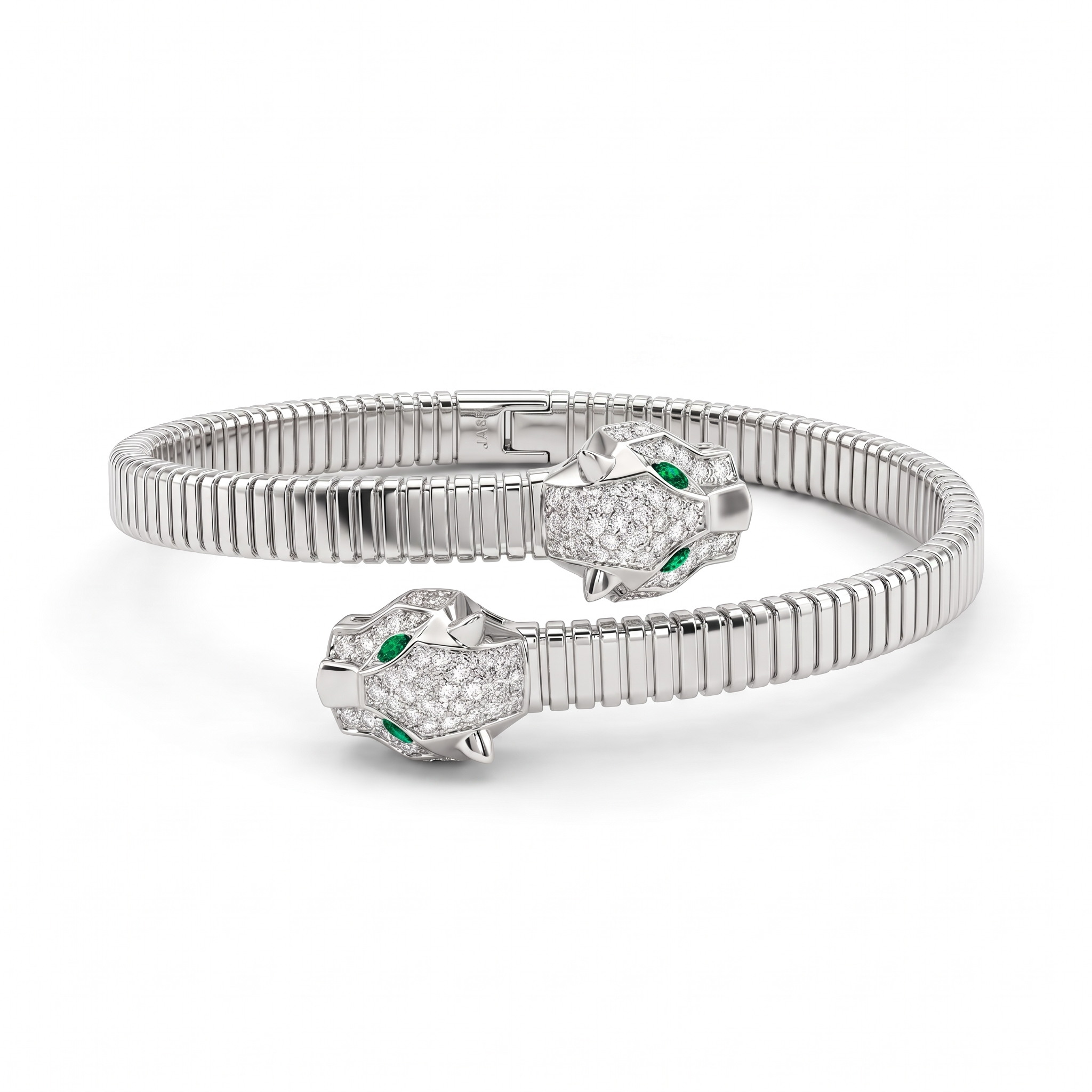 Natural Diamond Panther Wrap Bracelet | 0.80 CT Natural Diamonds | 18K White Gold | Saleh Sallom Jewelry Main image