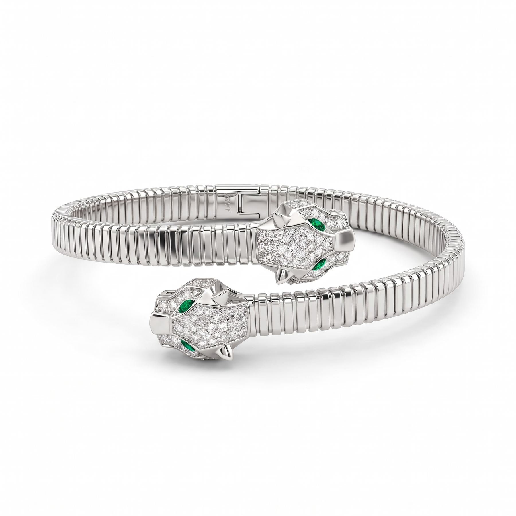 Natural Diamond Panther Wrap Bracelet | 0.80 CT Natural Diamonds | 18K White Gold | Saleh Sallom Jewelry
