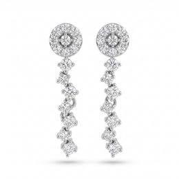 Natural Diamond Drop Earrings | 0.57 CT Natural Diamonds | 18K White Gold | Saleh Sallom Jewelry