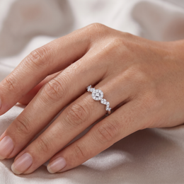 Natural Diamond Halo Ring | 0.30 CT Natural Diamonds | 18K White Gold | Saleh Sallom Jewelry