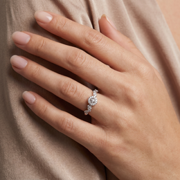 Natural Diamond Halo Ring | 0.30 CT Natural Diamonds | 18K White Gold | Saleh Sallom Jewelry