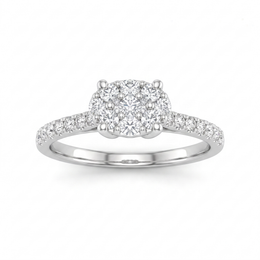 Natural Diamond Cluster Ring | 1.18 CT Natural Diamonds | IGI Certified | 18K White Gold | Saleh Sallom Jewelry