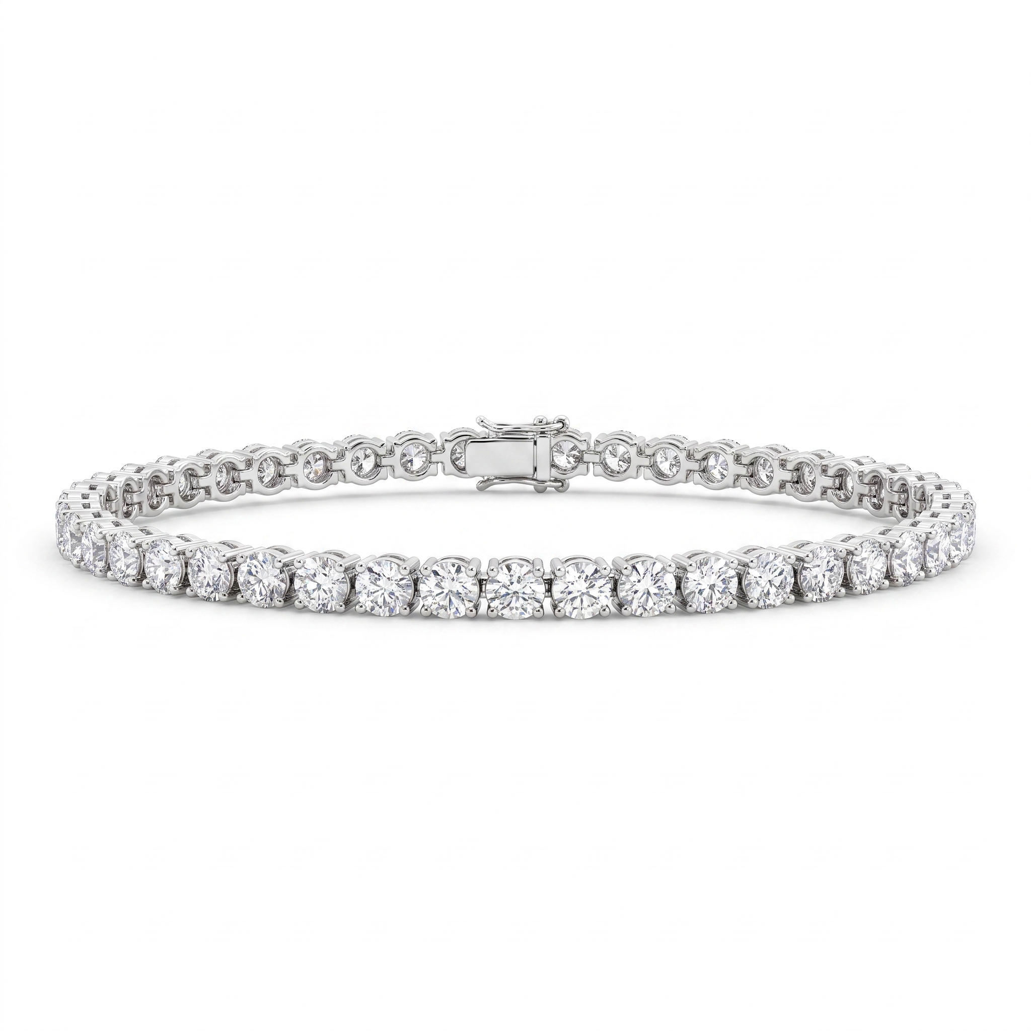 Natural Diamond Tennis Bracelet | 1.75 CT Natural Diamonds | IGI Certified | 18K White Gold | Saleh Sallom Jewelry Main image