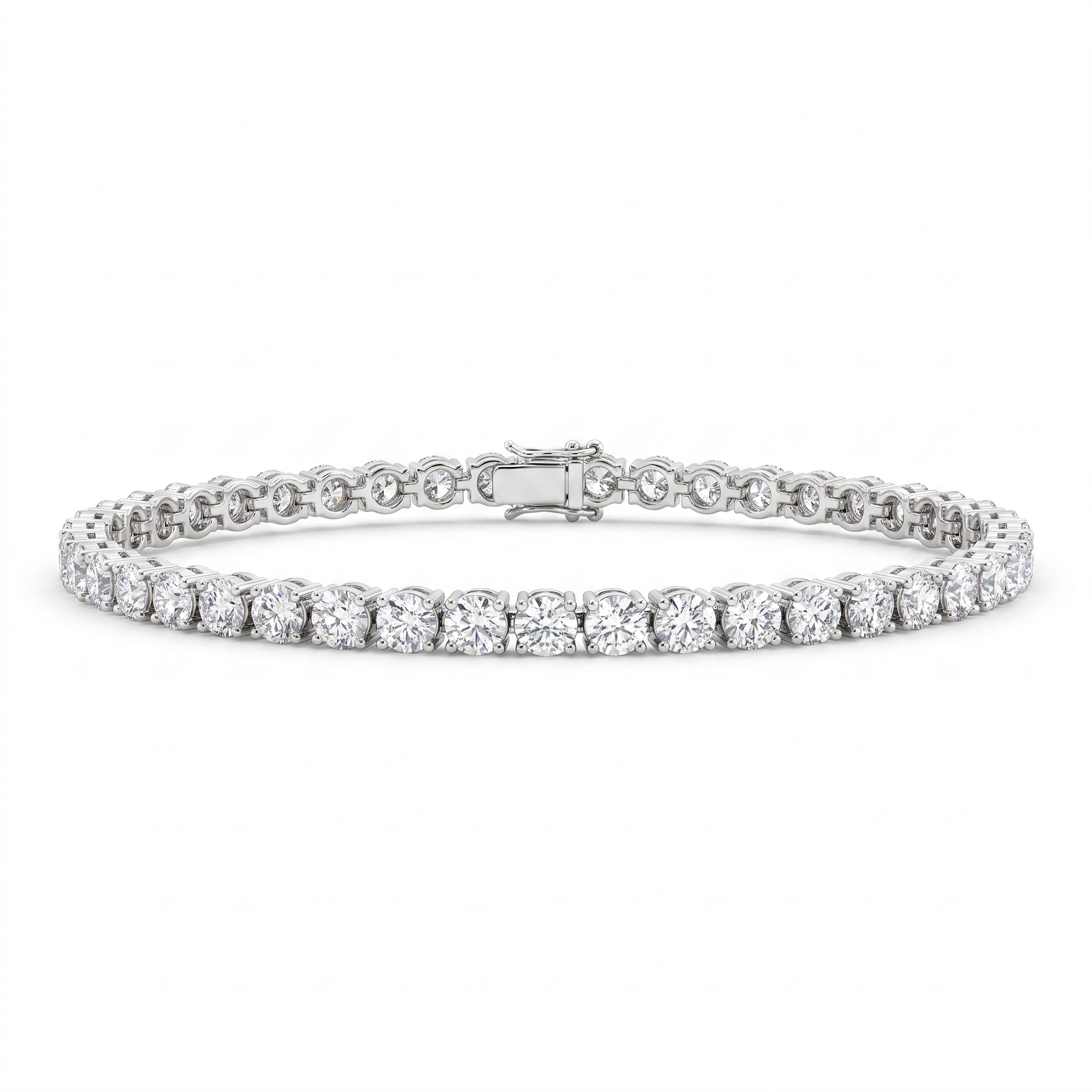 Natural Diamond Tennis Bracelet | 1.75 CT Natural Diamonds | IGI Certified | 18K White Gold | Saleh Sallom Jewelry